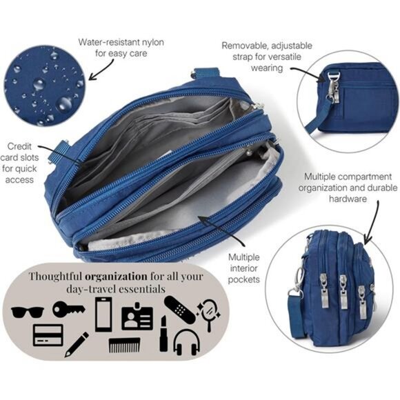 Triple Zip Small Crossbody Bag - Picture 4 of 7